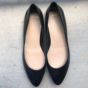 Cole Haan NWT Pointed Black Leather Flats